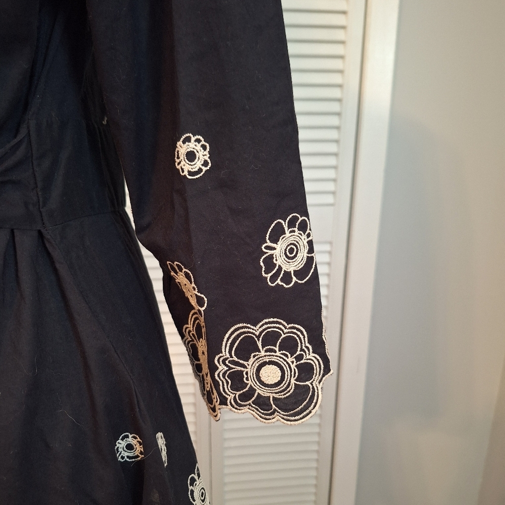 Venezia Black and Cream Floral Tunic top 14/16 *A1 - Picture 5 of 6
